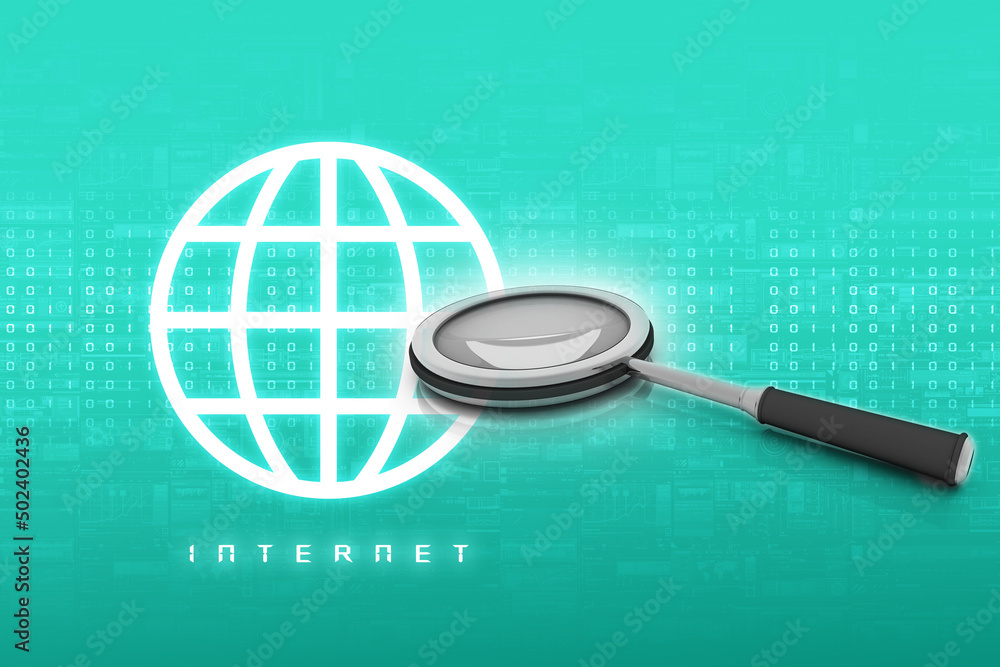 Poster 3d rendering globe search