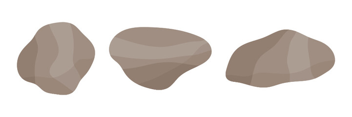 Brown layered gravels on white background. Sedimentary rock.