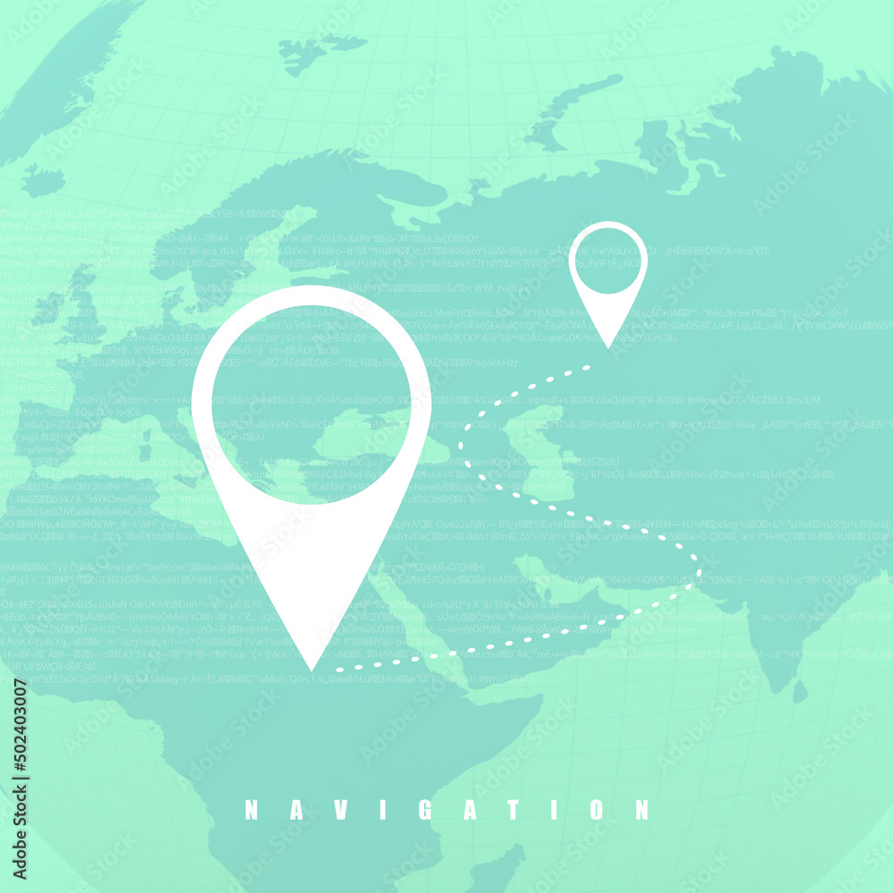 Poster 2d rendering Red map pointer

