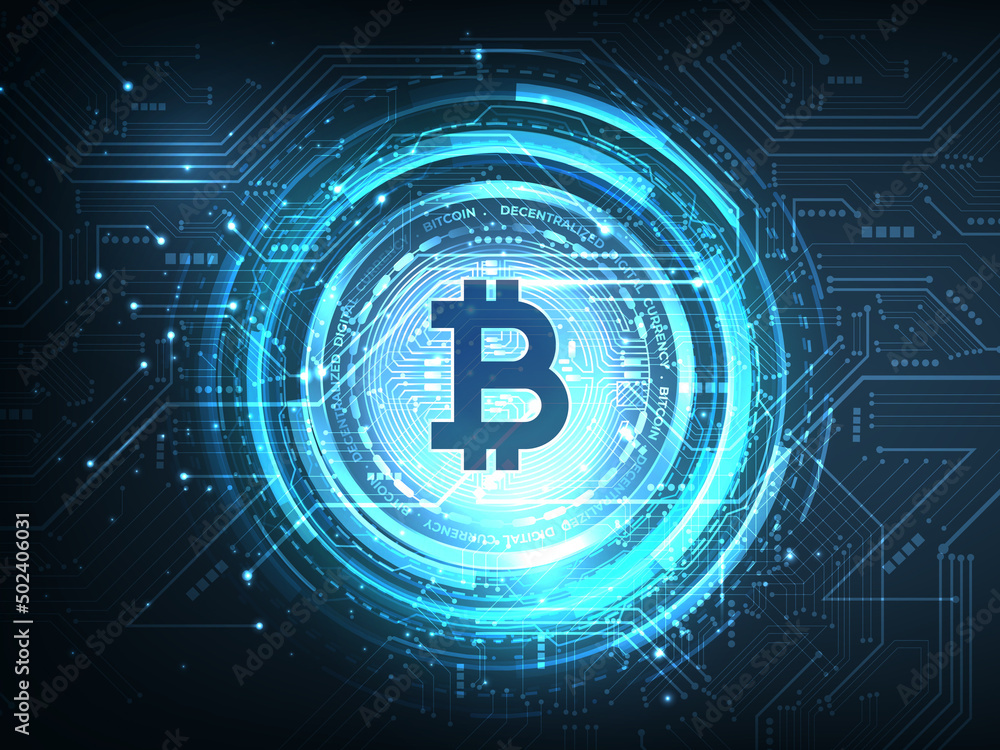 Poster 3d rendering bitcoin sign currency