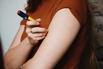 Insulin shot of a diabetic pacient