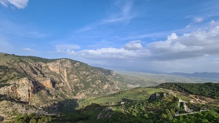 Fototapeta na wymiar Paisajes de la ruta del Gollizno, Moclín, Granada. 