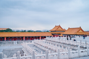 Many tourists in the Forbidden City Beijing China. 14 of October 2017.