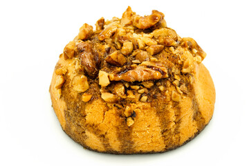 Honey, hazelnut and pecan and molasses cookies on a white background