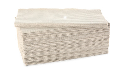 Stack of paper towels isolated on white