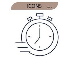 Time icons  symbol vector elements for infographic web