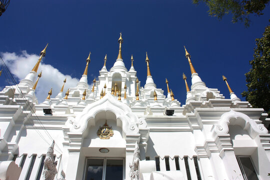 Low angle shot of a temple Wat Phra Tamo in Chiang Mai Province, Thailand