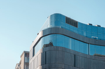 Fototapeta na wymiar Beautiful view of modern building on sunny day