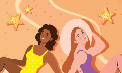 interracial girls tanning scene