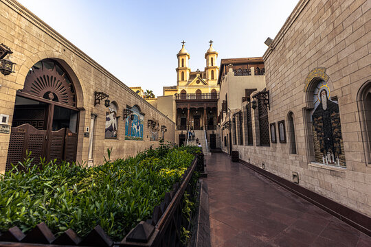 Cairo, Egypt -  November 13, 2021: Coptic Cairo in the old city of Cairo, Egypt