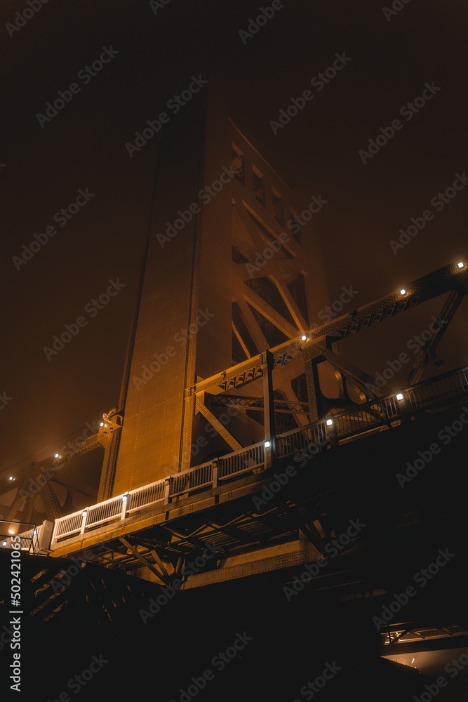 Sticker Illuminated Sacramento Tower Bridge at night