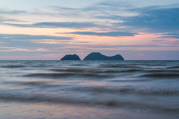 Satang Islands (Pulau Satang Besar & Pulau Satang Kecil) as seen during sunset hours in Kuching