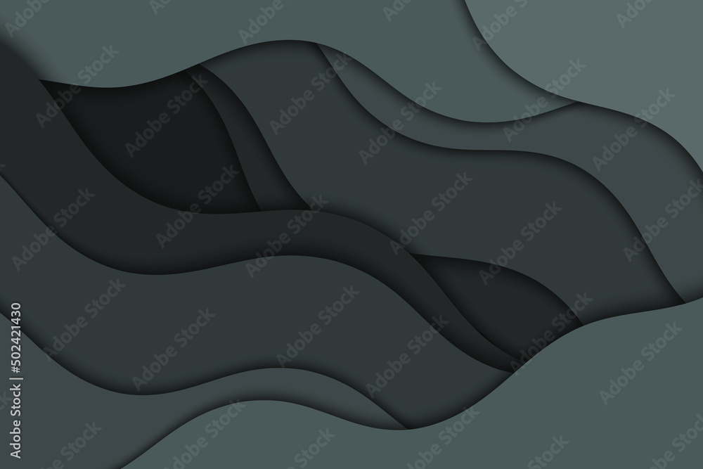 Poster curve black lines. abstract dark black wave pattern background.