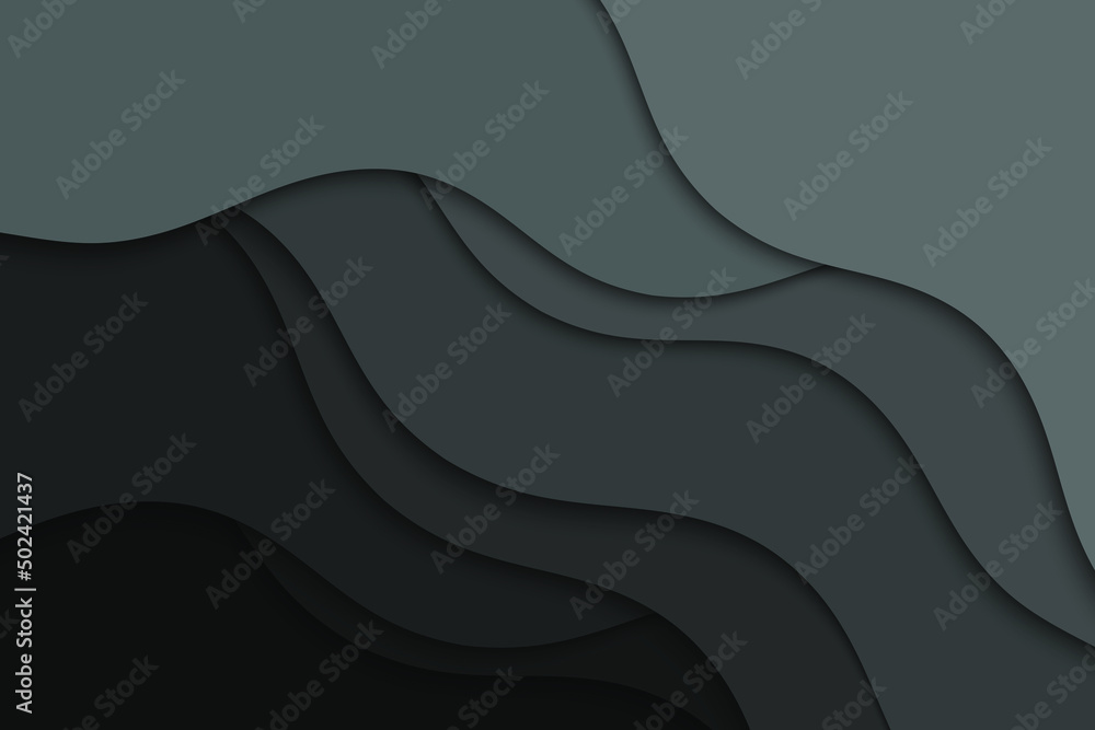 Poster curve black lines. abstract dark black wave pattern background.