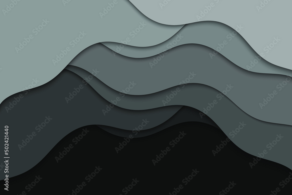 Poster curve black lines. abstract dark black wave pattern background.