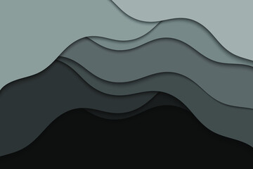 Curve black lines. Abstract dark black wave pattern background. 