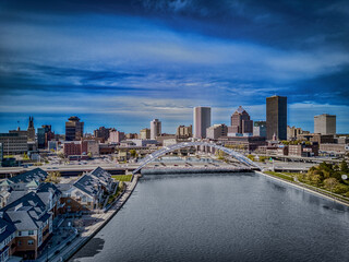Aerial view of beautiful cityscape in Rochester, NY - obrazy, fototapety, plakaty