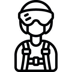 Fighter Pilot Man Icon