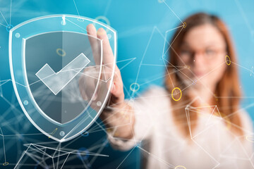 Neural network 3D illustration. Big data and cybersecurity