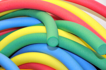 Closeup of colorful Polyethylene Cylinders