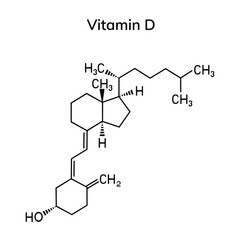 Structural formula of vitamin D on a white background

