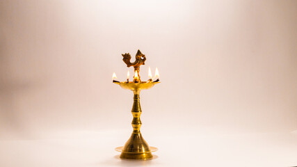 Closeup of Nilavilakku, traditional lamp used commonly in Kerala as well as in Tamil nadu.