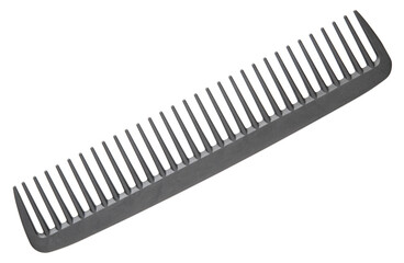 Comb for Hair. Professional barber comb for man or woman haircut. Hairdresser salon equipment. Hair cutting carbon comb. Premium hairdressing accessories, hairbrush. Isolated on white background.  - obrazy, fototapety, plakaty
