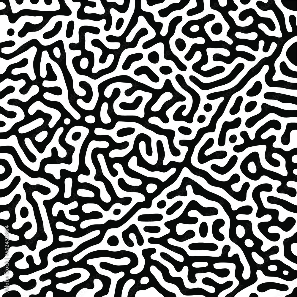 Poster vector illustration of a reaction-diffusion pattern with irregular curved details