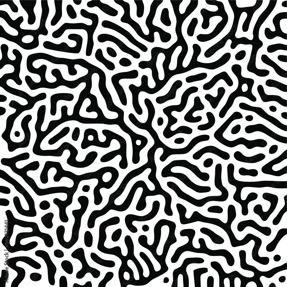 Poster vector illustration of a zebra pattern with irregular curved stripe and dots