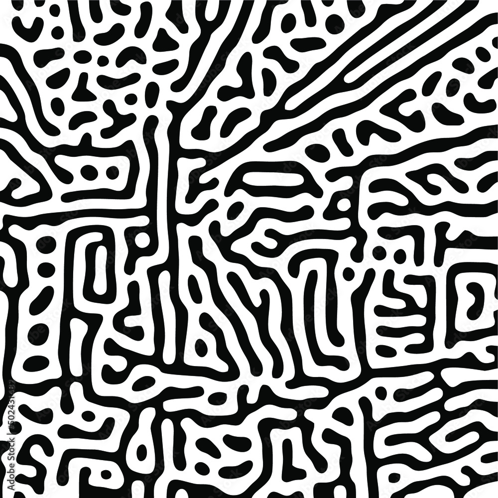 Aufkleber vector illustration of an endless zebra pattern with irregular curved stripes and dots