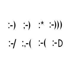 A group of smiles on a white background
