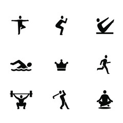 Silhouettes of a group of sports
