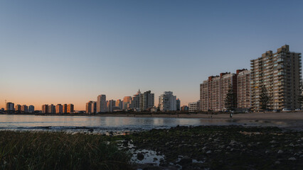 Sea and buildings in Punta del Este, Uruguay