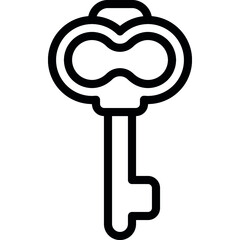 One Prong Old Key Icon