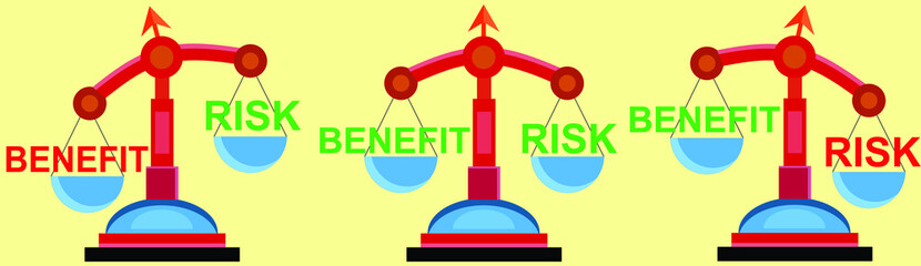 scales measuring benefit versus risk.