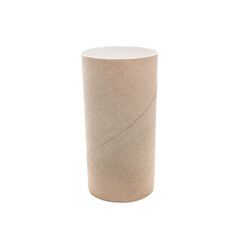 Empty toilet paper roll. The last sheet of toilet paper. White background. Emergency situation....
