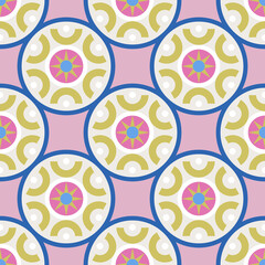 Seamless vector abstract geometric pattern. Multicolored geometrical tile motif for fabric, textile, cover etc.