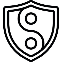 Ying Yang Shield Icon