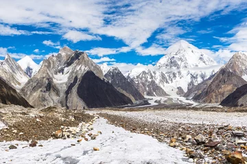Photo sur Plexiglas K2 Marble peak, K2 mountain and Godwin-Austin glacier from Vigne glacier, Gondogoro La trek, Pakistan