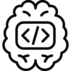 Brain Code Icon