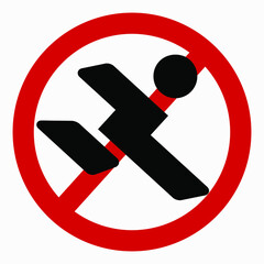 Icon do not walk. Movement Prohibition. Pedestrian to stand. Do not cross. Not to run. Walk carefully. Vector icon.