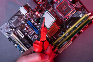 repair of a high-performance personal computer microprocessor on the motherboard