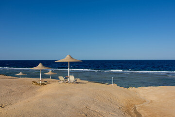 Fototapeta premium beach with umbrellas