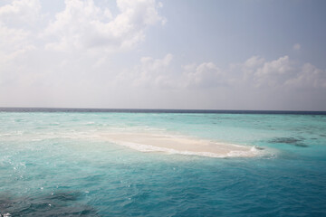 Maldives. Indian Ocean. Clear turquoise water and white sand.