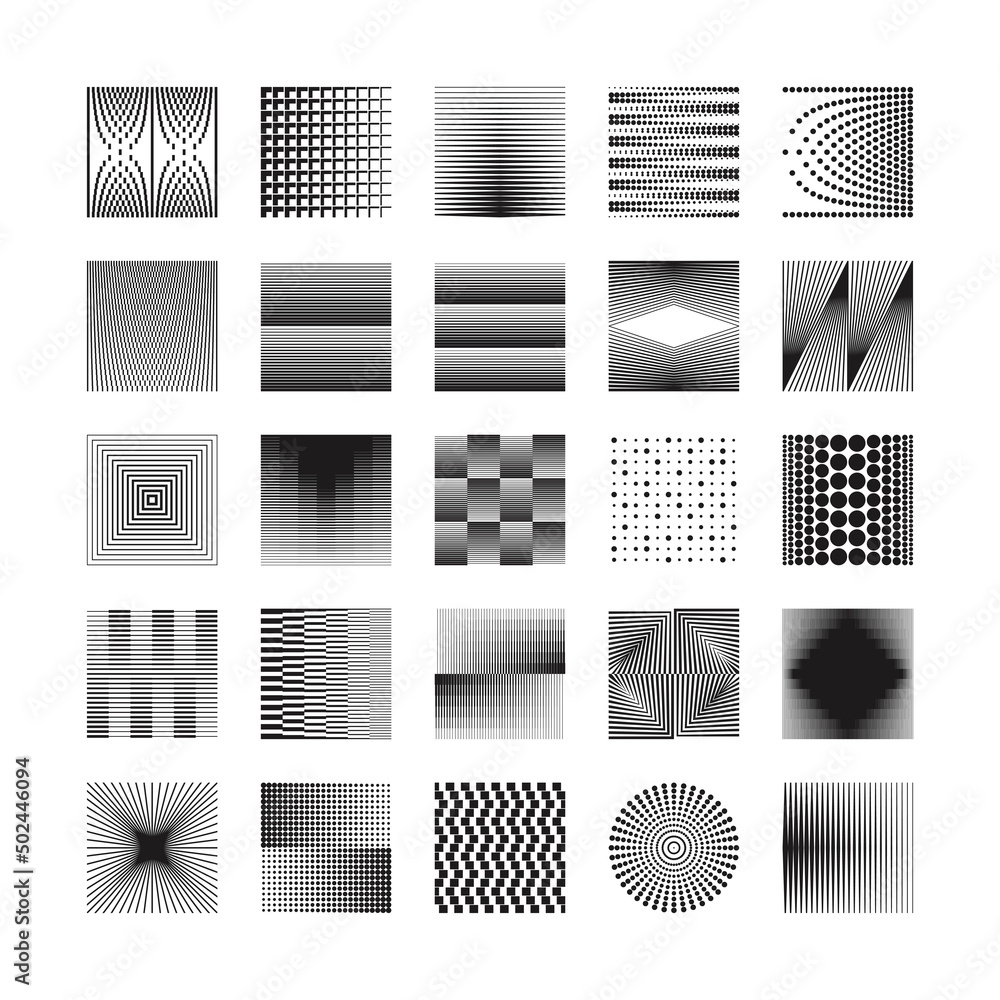 Aufkleber abstract minimalist vector graphics with digital transition effect inspired by brutalist style