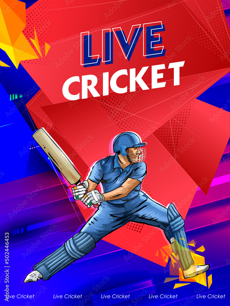 Wall mural batsman player playing cricket championship sports