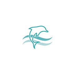 dolphin icon logo design vector