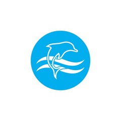 dolphin icon logo design vector