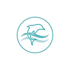 dolphin icon logo design vector