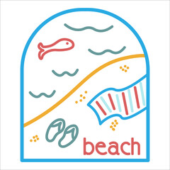 Summer logo in linear style on a white background.